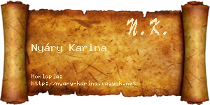 Nyáry Karina névjegykártya